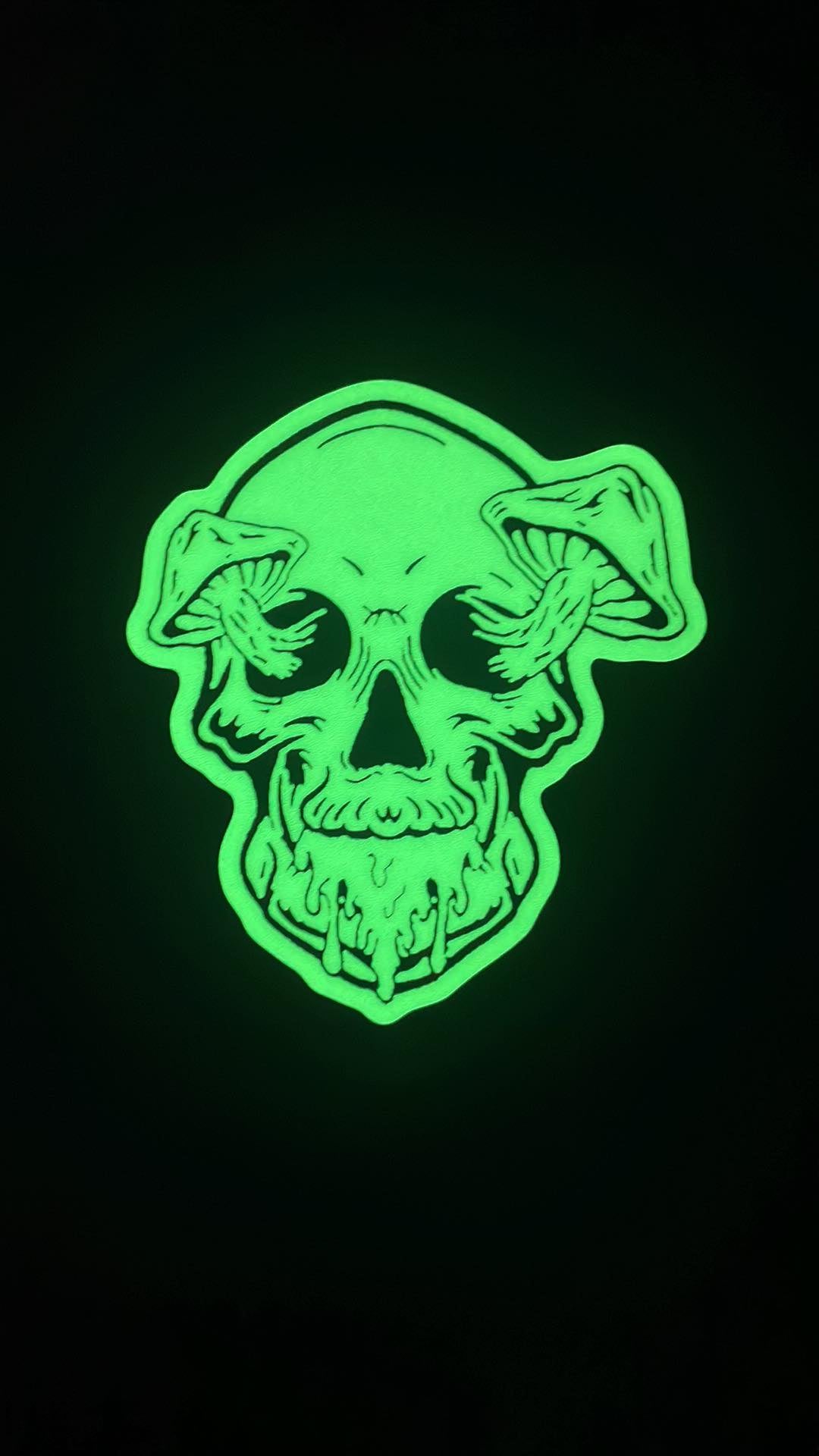 Glow-in-dark Skull Sticker (Mushroom Nerds original design)