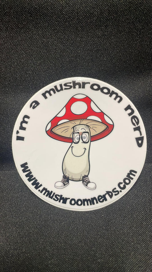 Mushroom Nerd 4" vinyl sticker (original Mushroom Nerds design)